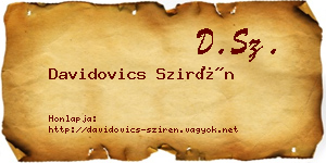 Davidovics Szirén névjegykártya